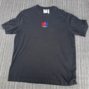 adidas Black Tee with Multicolor Logo